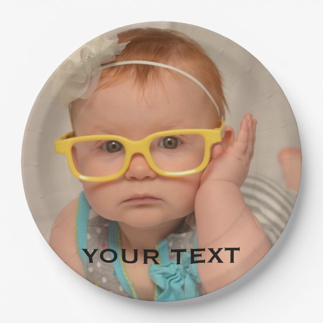 Cute Baby Family Photo Paper Plate (Front)