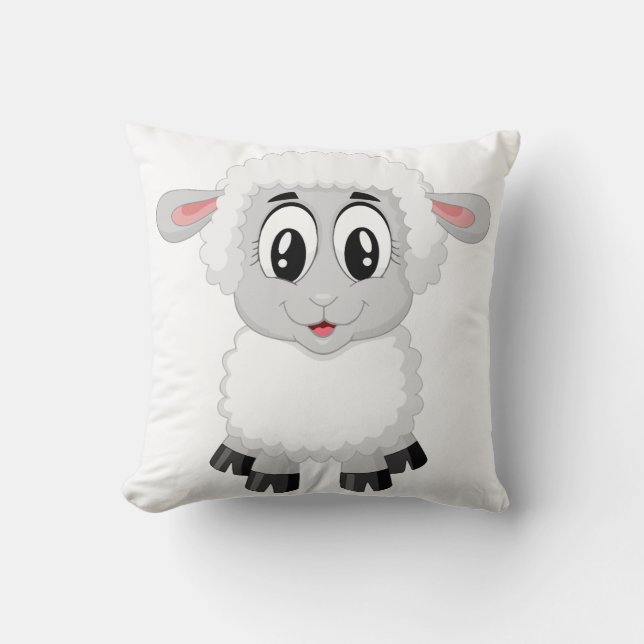 Cute Baby Farm Lamb Cushion (Front)