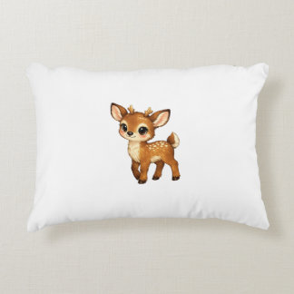 Cute Baby Fawn Cartoon Woodland Deer Nursery Illus Decorative Cushion