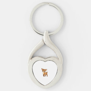 Cute Baby Fawn Cartoon Woodland Deer Nursery Illus Key Ring