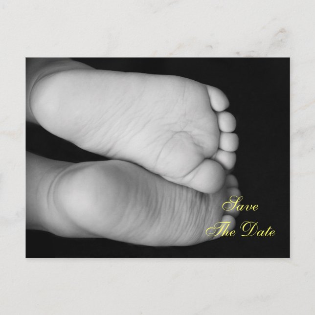 Cute Baby Feet Announcement Postcard (Front)