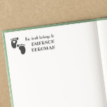 Cute Baby Feet Heart This Book Belongs To Rubber Stamp<br><div class="desc">Bookplate rubber stamp for your baby's books with your baby's name in a fun chunky font. Baby themed this book belongs to rubber stamp personalised with your daughter's name or son's name. Cute book plate rubber stamp for your son or daughter with a pair of baby feet with a heart....</div>