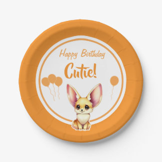 Cute Baby Fennec Fox Paper Plate
