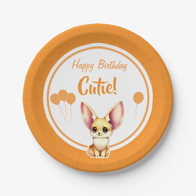 Cute Baby Fennec Fox Paper Plate (Front)
