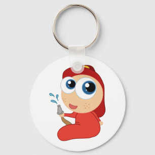 Cute Baby Firefighter Keychain