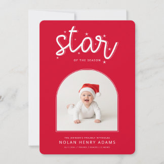 Cute Baby First Christmas Photo Birth Announcement