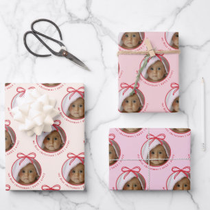 Cute Baby First Christmas Photo Wrapping Paper Sheet