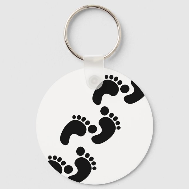 cute baby footprints key ring (Front)
