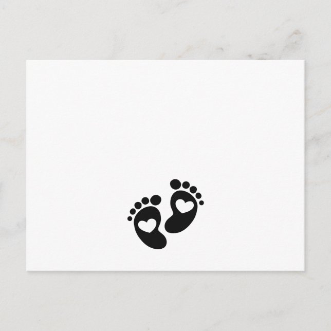 Cute Baby Footprints Pregnant Mum to Be Maternity Announcement Postcard (Front)