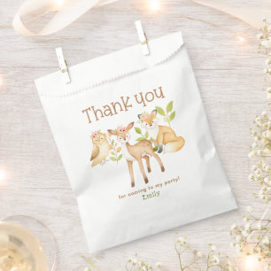 Cute Baby Forest Animals Birthday Thank You Favour Bags