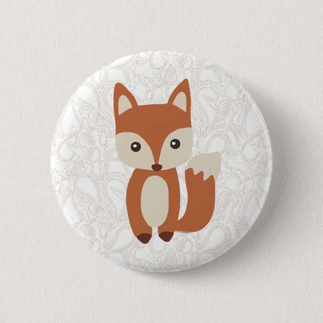 Cute Baby Fox 6 Cm Round Badge (Front)