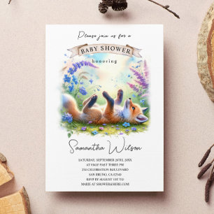 Cute Baby Fox Baby Shower Invitation