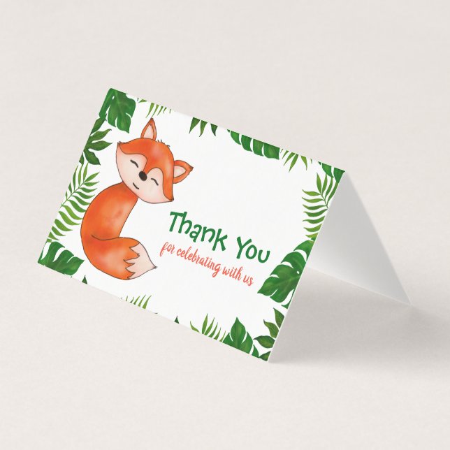 Cute Baby Fox | Baby Shower | Thank You (Front)