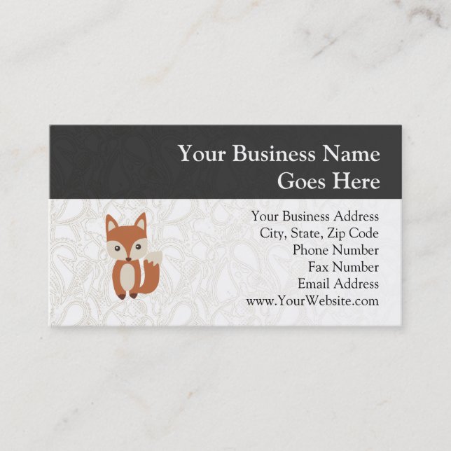 Cute Baby Fox Business Card (Front)