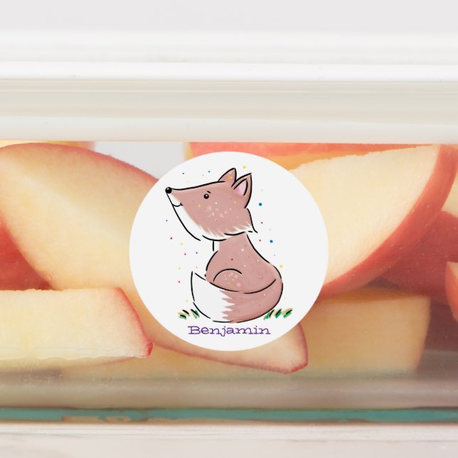Cute baby fox cartoon illustration (Affixed)