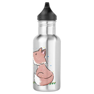 Cute baby fox cartoon illustration 532 ml water bottle