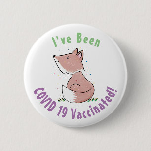 Cute baby fox cartoon illustration 6 cm round badge