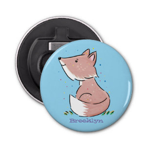 Cute baby fox cartoon illustration bottle opener