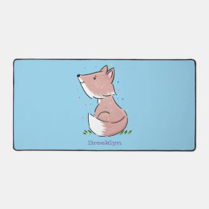 Cute baby fox cartoon illustration desk mat