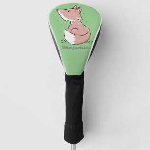 Cute baby fox cartoon illustration golf head cover