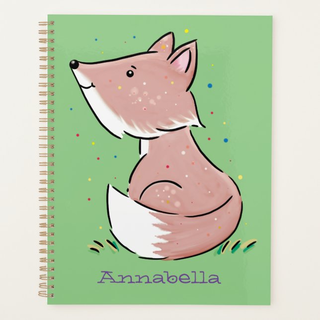 Cute baby fox cartoon illustration planner (Front)