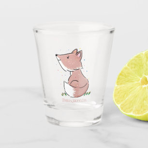 Cute baby fox cartoon illustration  shot glass