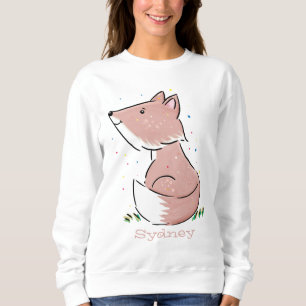 Cute baby fox cartoon illustration sweatshirt