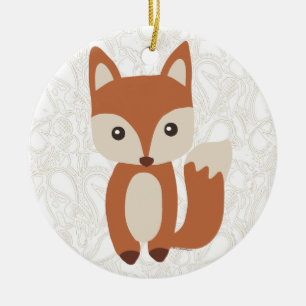 Cute Baby Fox Ceramic Tree Decoration
