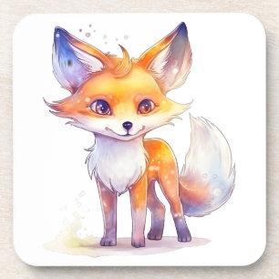 Cute Baby Fox Hard plastic coaster
