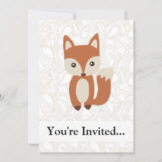 Cute Baby Fox Invitation