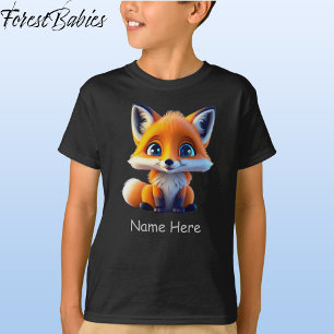 Cute Baby Fox kids Wildlife Animal Cartoon Graphic T-Shirt
