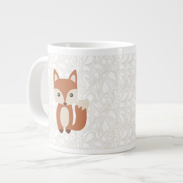 Cute Baby Fox Large Coffee Mug (Front Left)