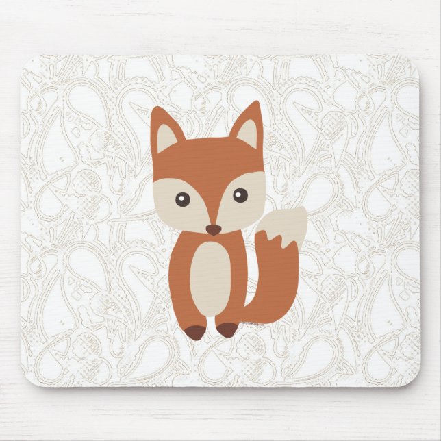 Cute Baby Fox Mouse Mat (Front)