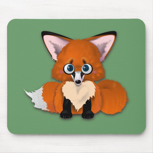 Cute Baby Fox Mouse Mat (Front)