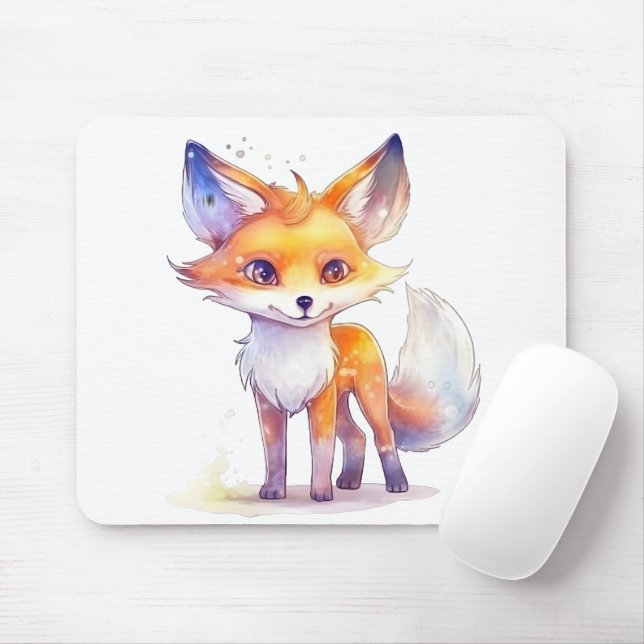 Cute Baby Fox Mousepad (With Mouse)