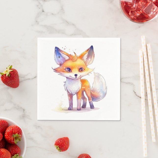Cute Baby Fox Paper Napkin (Insitu)