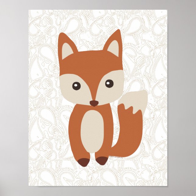 Cute Baby Fox Poster (Front)