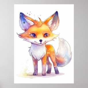 Cute Baby Fox Poster