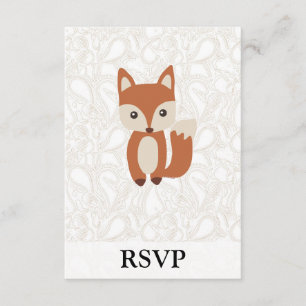 Cute Baby Fox RSVP Card