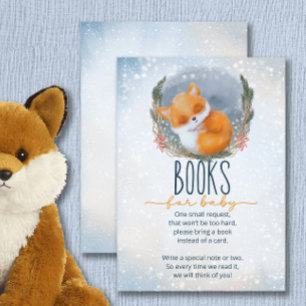 Cute Baby Fox Snowly Winter books for baby ticket Enclosure Card