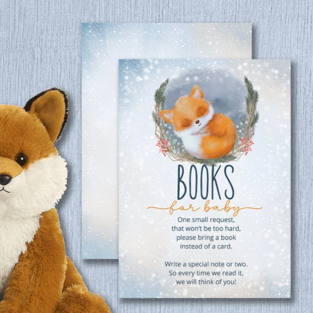 Cute Baby Fox Snowly Winter books for baby ticket  Enclosure Card (Creator Uploaded)