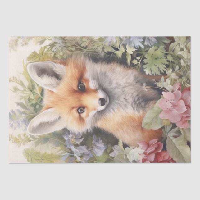 Cute Baby Fox Tissue Paper (Front)