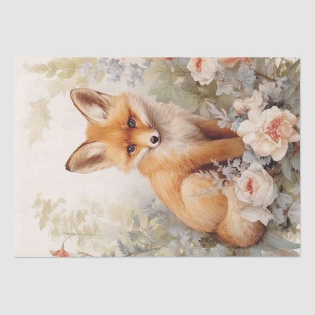 Cute Baby Fox Tissue Paper (Front)