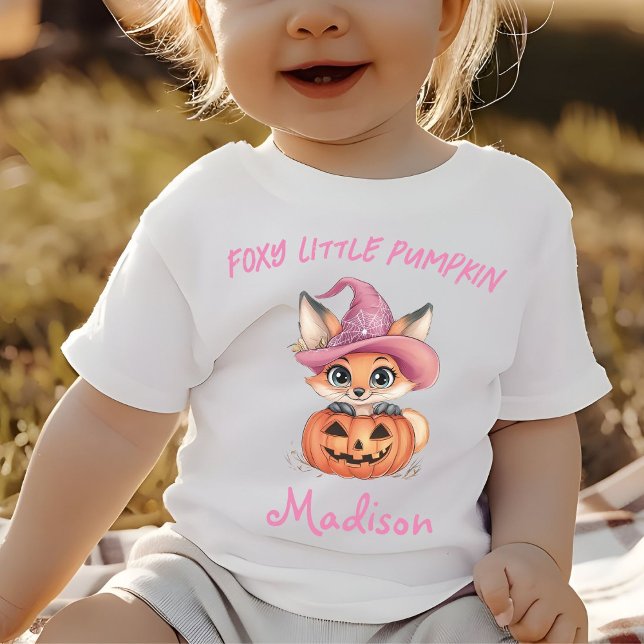 Cute Baby Fox Witch Hat Personalised Name T-Shirt (Creator Uploaded)