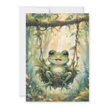 Cute Baby Frog Digital Download Shower Invitation