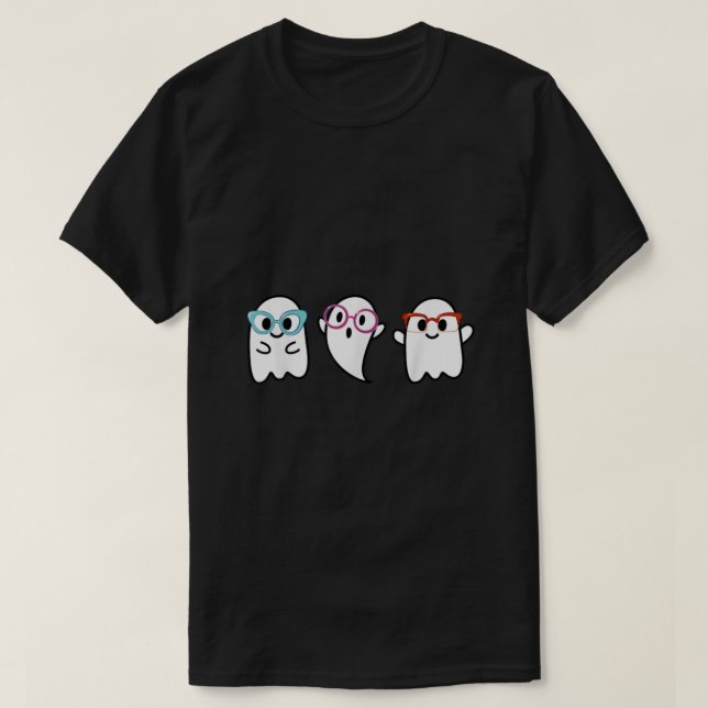 Cute Baby Ghost Glasses Optometrist Halloween Opti T-Shirt (Design Front)
