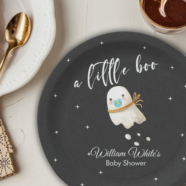 Cute Baby Ghost Halloween Fall Baby Shower Paper Plate (Cute Baby Ghost Halloween Fall Baby Shower Paper Plates)