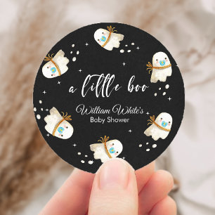 Cute Baby Ghost Halloween Fall Paper Plate Classic Round Sticker