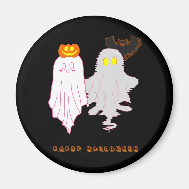 Cute Baby Ghosts Halloween Magnet (Front)