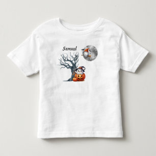 Cute Baby Ghosts Halloween Scene - Monogrammed Toddler T-Shirt